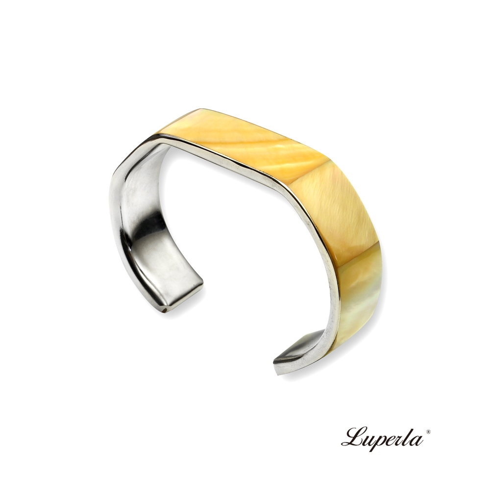 L&H Luperla 珍珠母貝精緻輕奢氣質女士腕環 白色、金色