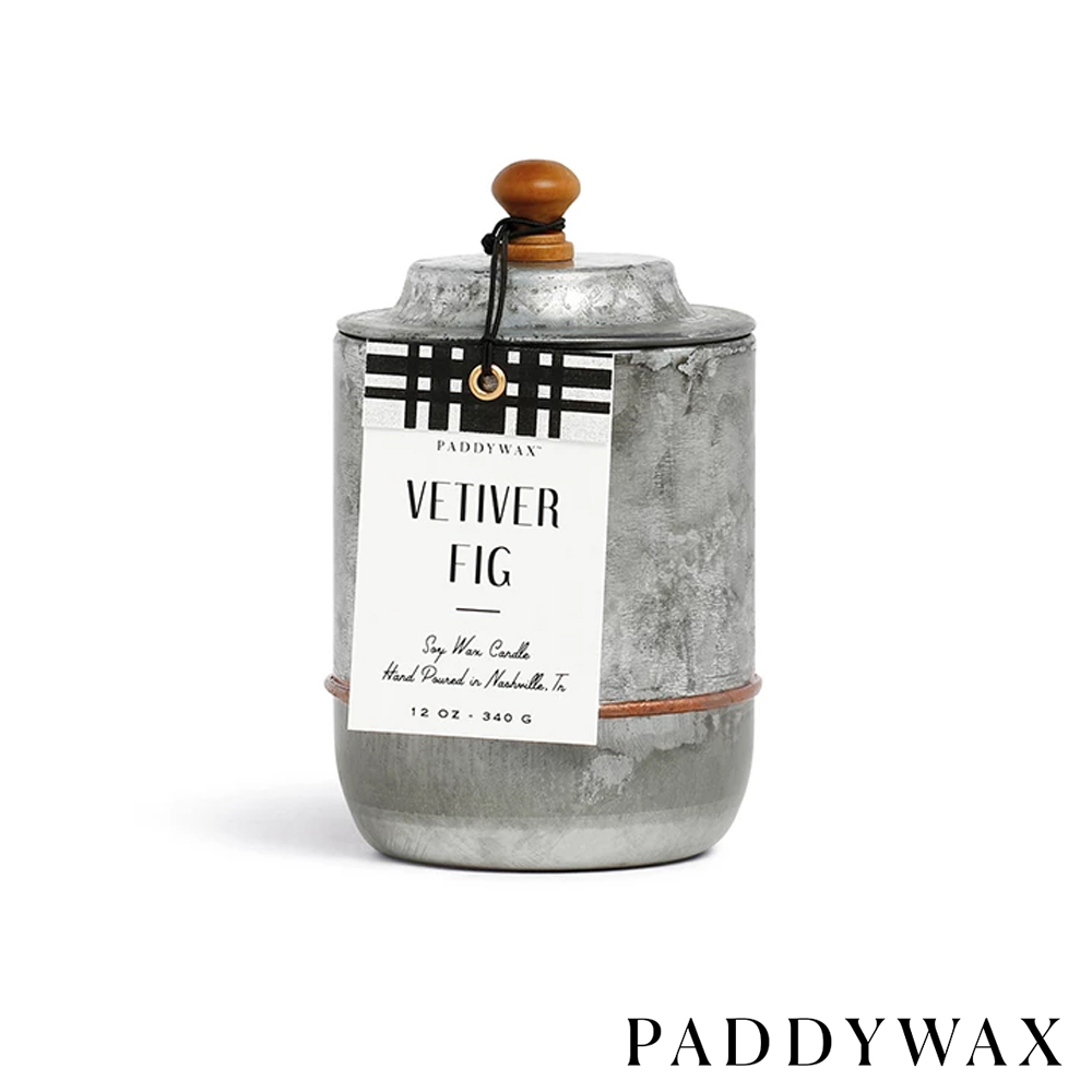 PADDYWAX 美國香氛 Homestead系列 香根草無花果 復古工業風錫罐 340g