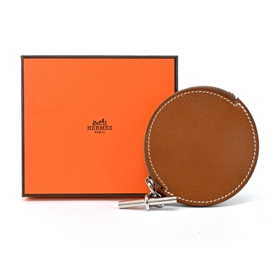 Hermes 愛馬仕 Porte-monnaie Strap Allegretto 小牛皮零錢包(34馬鞍棕)