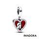 【Pandora官方直營】紅心愛情鎖雙飾牌吊飾 product thumbnail 1