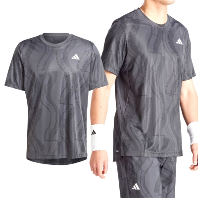 Adidas Club Graph Tee 男款 灰色 國際碼 吸濕排汗 上衣 訓練 運動 休閒 短袖 IP1882