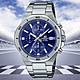 CASIO 卡西歐 EDIFICE 經典設計 強悍八角形錶圈計時運動錶-藍 EFV-640D-2AV 防水100米 product thumbnail 1