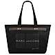 MARC JACOBS印字LOGO帆布拉鍊托特購物包(大/黑) product thumbnail 1