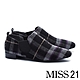 低跟鞋 MISS 21 毛毛襪套兩穿式方頭低跟鞋/短靴－格紋 product thumbnail 1