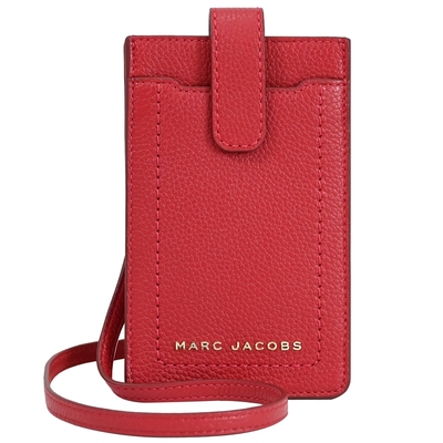 MARC JACOBS 金屬LOGO釦式斜背卡片手機包(紅)