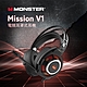 Monster 魔聲｜ Mission V1 電競耳罩耳機麥克風， 環繞澎湃， RGB 炫彩-武士黑 product thumbnail 1