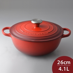 法國Le Creuset 琺瑯鑄鐵媽咪鍋 26cm 4.1L 櫻桃紅 法國製