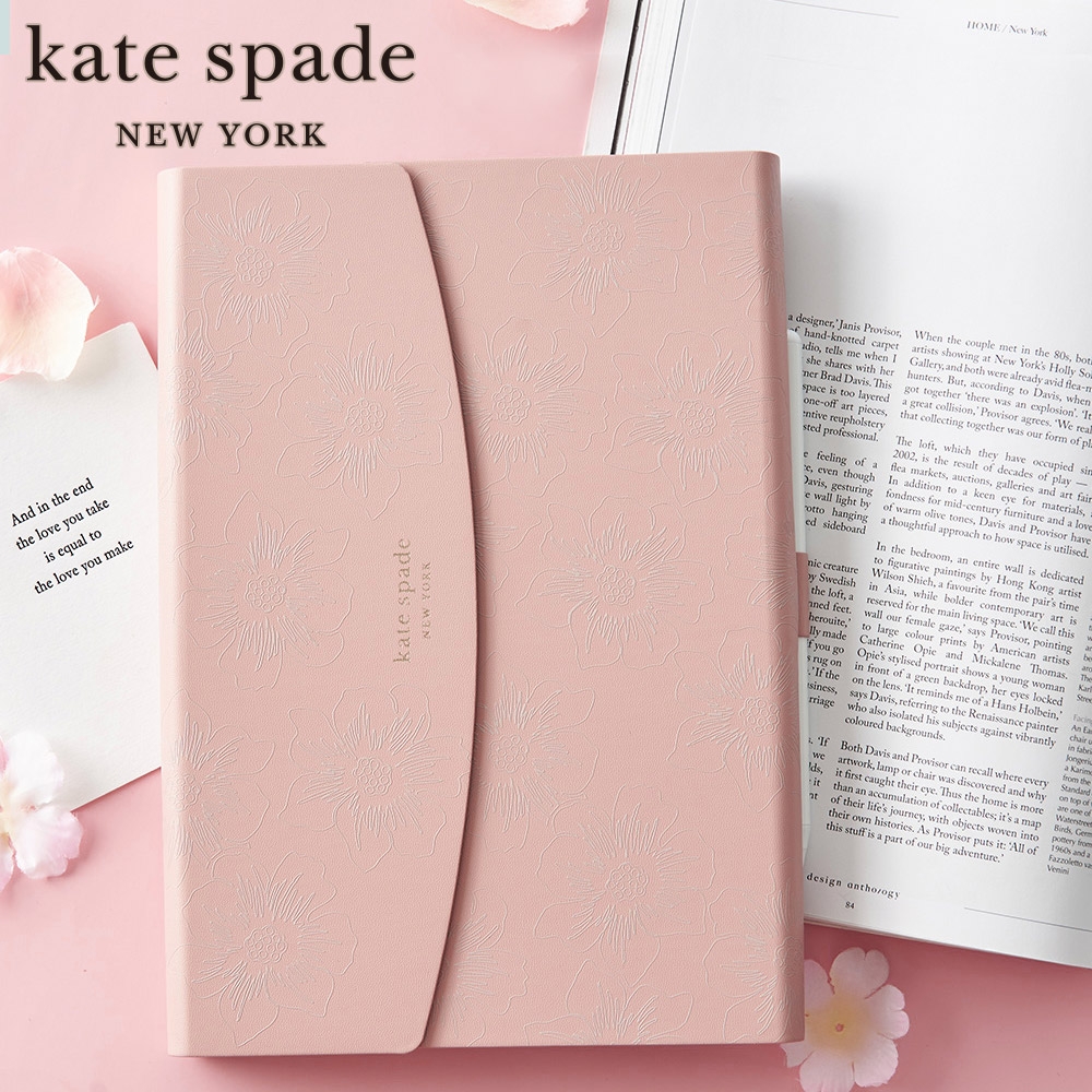 【Kate Spade】iPad 10.2" 蜀葵壓花保護殼/套-粉紅