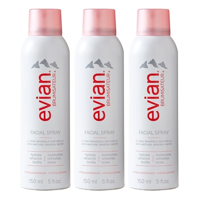 Evian愛維養 天然礦泉護膚噴霧 150ML *3入組 (依雲保濕水)