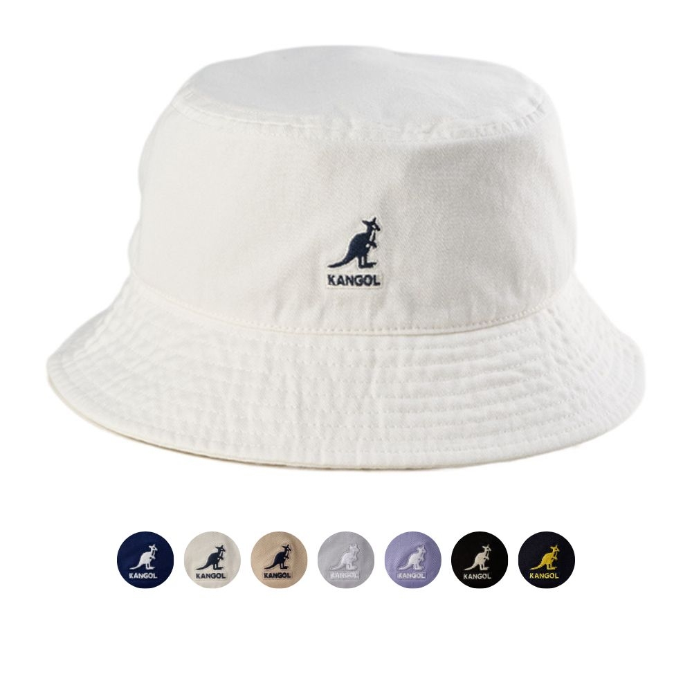 KANGOL WASHED BUCKET 袋鼠特色刺繡LOGO漁夫帽盆帽遮陽休閒帽子水桶帽 