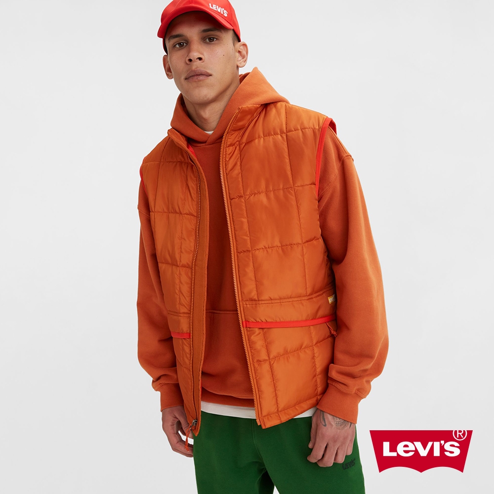 Levis Gold Tab金標系列 男款 鋪棉背心外套 / 拉鍊穿脫 楓葉棕