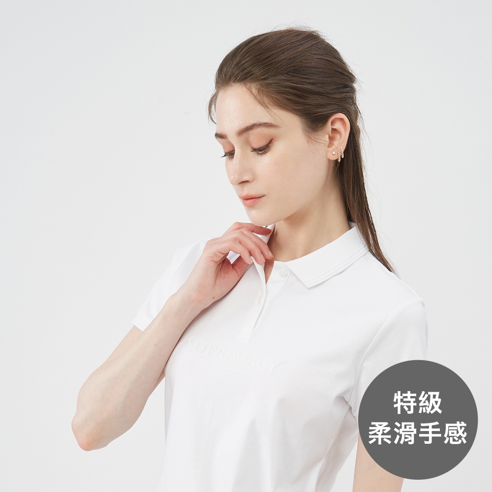 GIORDANO 女裝奢華棉POLO衫 - 19 標誌白