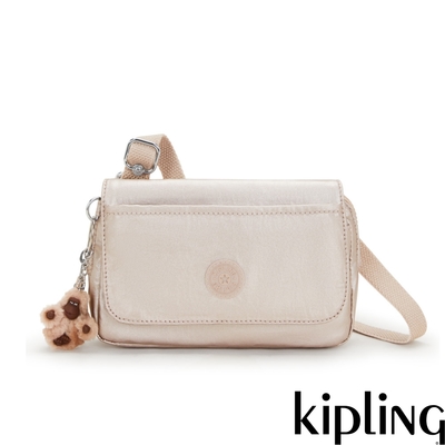 Kipling 金屬光玫瑰金小巧側肩隨身包-AVERILL