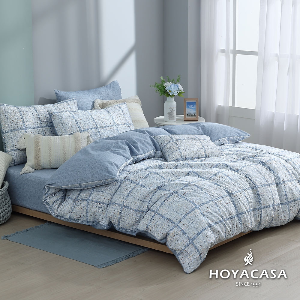 HOYACASA 100%精梳純棉兩用被床包組-多款任選(單人/雙人/加大均一價) (格調織影)