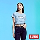 EDWIN 再生系列 CORE拼布 BOX LOGO短袖T恤-女-淺藍色 product thumbnail 1