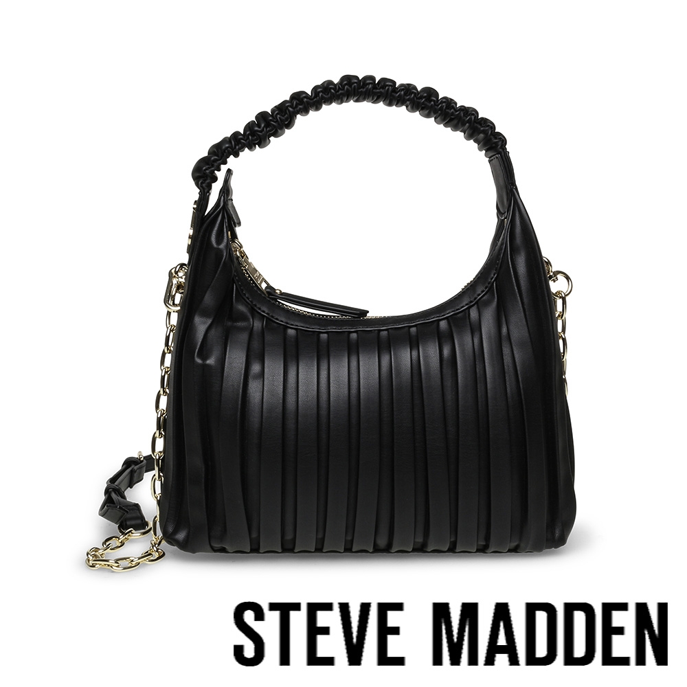 STEVE MADDEN-BGENEVE 直壓紋手提肩背包-黑色