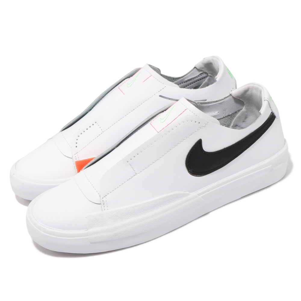 Nike 休閒鞋 Blazer Slip 運動 女鞋 基本款 簡約 套腳 舒適 皮革 質感 白 黑 CJ1651102