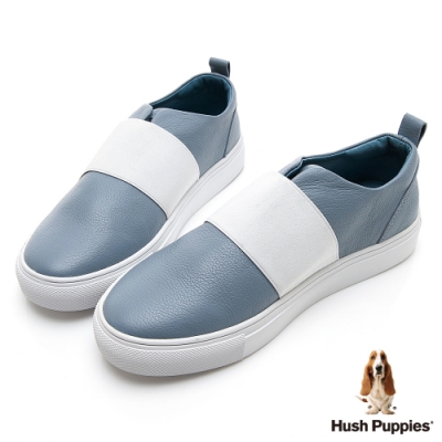 Hush Puppies Qwotpermtp 皮革直套女便鞋-藍