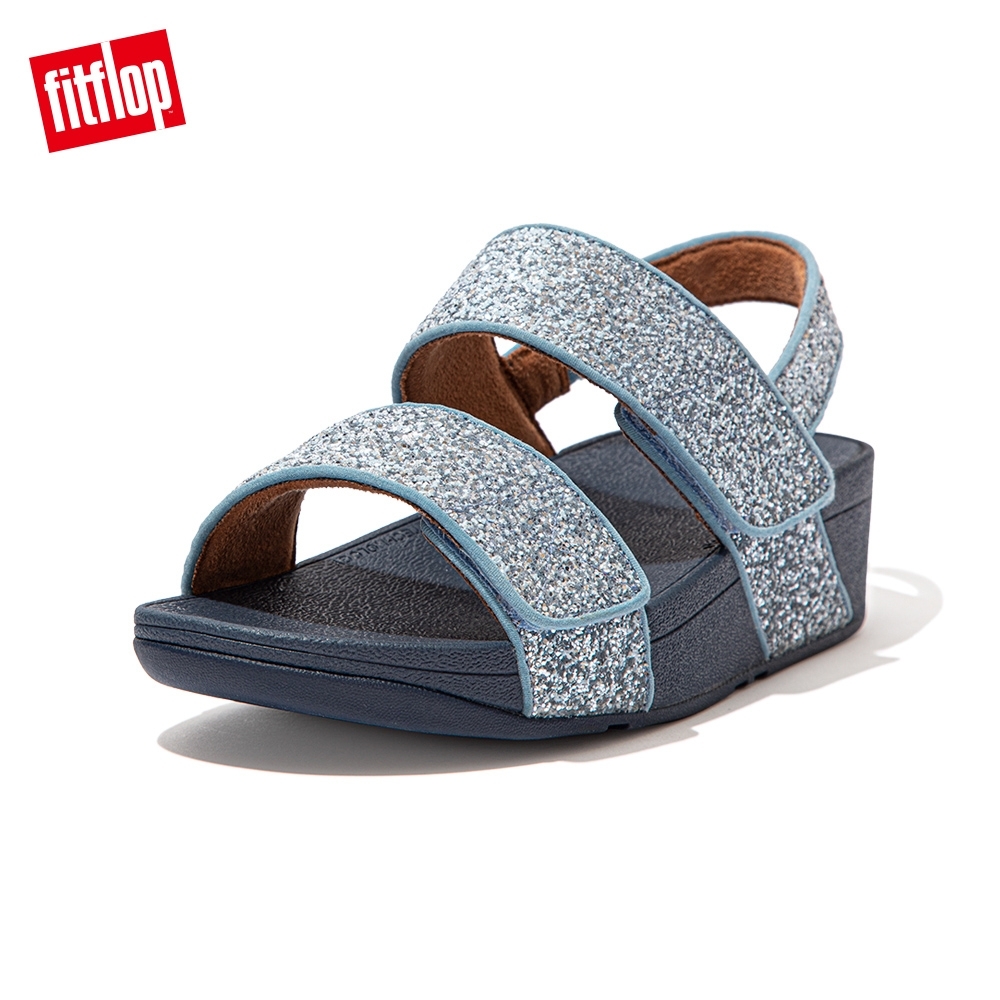 【FitFlop】MINA GLITTER MIX BACK-STRAP SANDALS後帶涼鞋-女(瓷藍色)