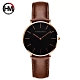 HANNAH MARTIN 金色刻度設計感腕錶(HM-CH36-FK)- 黑面咖啡帶x36mm product thumbnail 1