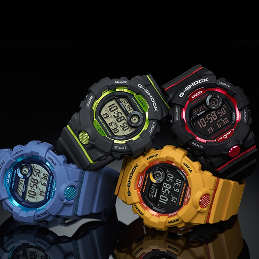 G-SHOCK百搭玩色風格運動計步藍芽錶(GBD-800-1)黑x紅/54.1mm | G-SHOCK