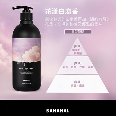 (任選)【BANANAL】胺基酸香氛潤髮乳500ml 花漾白麝香