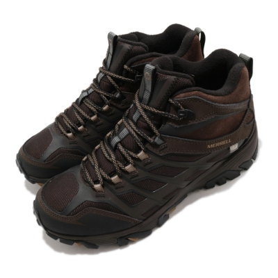 Merrell 戶外鞋 Moab Fst Ice Thermo 男鞋 登山 越野 耐磨 黃金大底 中筒靴 棕 黑 ML35791