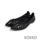 KOKKO法式優雅尖頭蝴蝶結綿羊皮芭蕾舞平底鞋黑色 product thumbnail 1