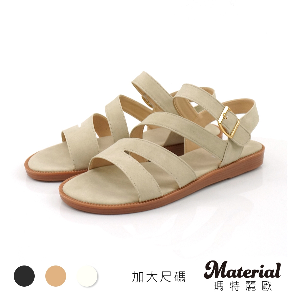 Material瑪特麗歐 MIT涼鞋 加大尺碼斜繞涼鞋  TG52064