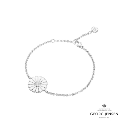 Georg Jensen 喬治傑生 DAISY 手鏈 純銀 白瓷琺瑯 手鍊