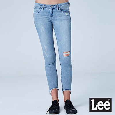 Lee 402超低腰緊身窄管牛仔褲-淺藍