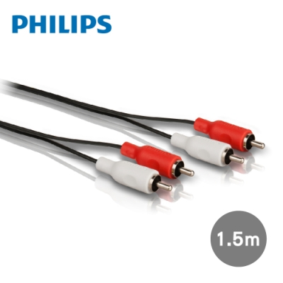 PHILIPS 飛利浦 1.5m 2RCA立體音源線(紅白) SWA2521W/10