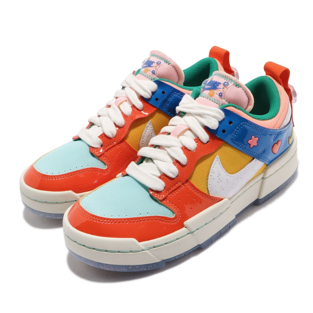 Nike 休閒鞋 Dunk Low Disrupt 男女鞋 漆皮 彩虹 舒適 情侶穿搭 解構 球鞋 彩 DJ5063414