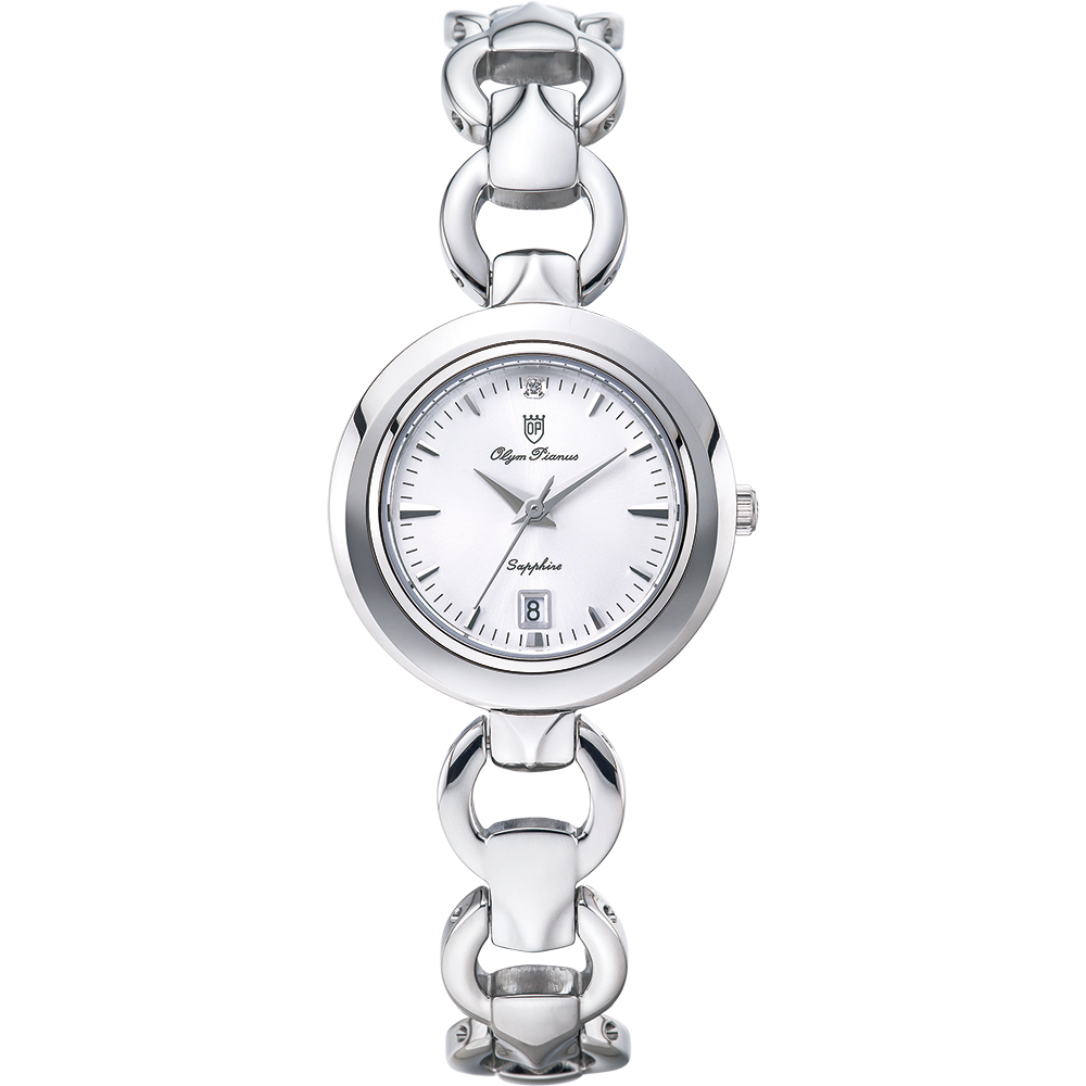 【Olym Pianus 奧柏】 優雅璀璨晶光時尚腕錶 (2474LS)白