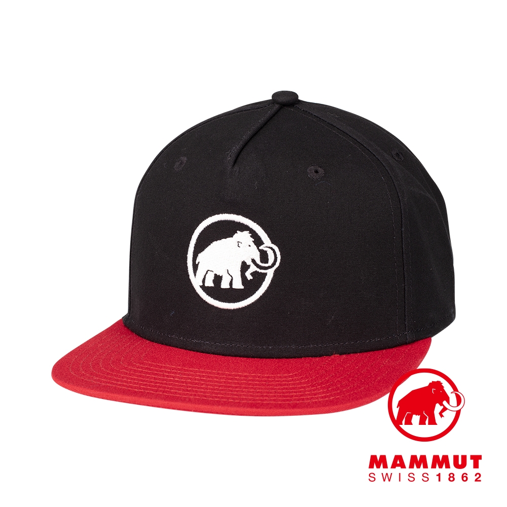 【Mammut 長毛象】Massone Cap 經典有機棉棒球帽 黑/紅 #1191-00640