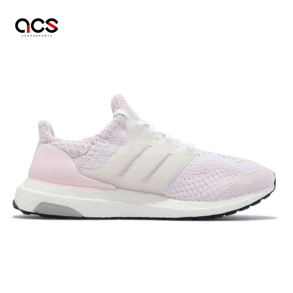 adidas 慢跑鞋Ultraboost 5 DNA 女鞋愛迪達襪套避震包覆路跑健身粉白 