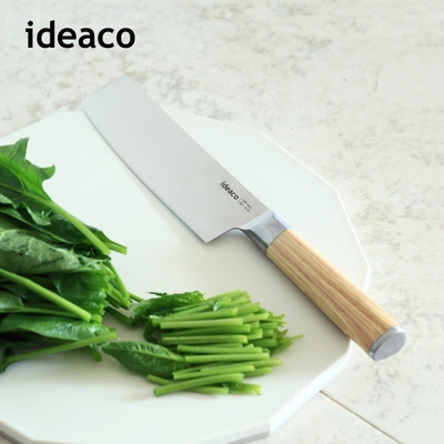日本ideaco 木質風握柄鉬釩鋼切菜刀(165mm)-多色可選