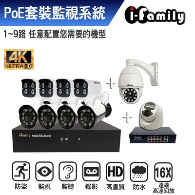 【宇晨I-Family】IF-808 兩年保固 九路式 POE監視/監控系統-僅主機自選購交換器+鏡頭