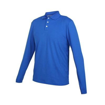 HODARLA 男女星際吸濕排汗長袖POLO衫-台灣製 慢跑 休閒 上衣 高爾夫 3161303 藍