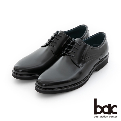 【bac】超輕量系列 自信綁帶輕量真皮紳士鞋-黑