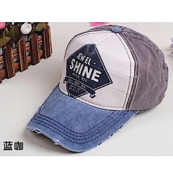 Midailuo日韓版新潮牛仔磨破帽美式街頭風棒球帽153050(有Shine字樣)防曬遮陽透氣帽賽車帽