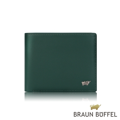 【BRAUN BUFFEL 德國小金牛】台灣總代理 魅惑 8卡男夾-植物園綠/BF508-313-BGA