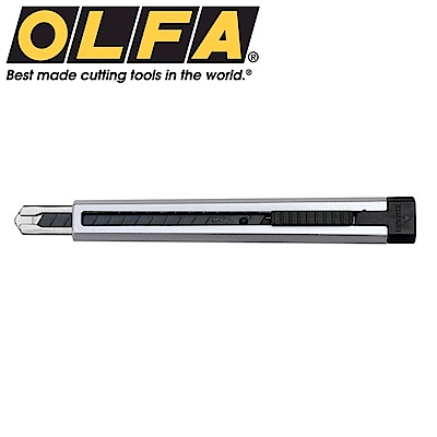 日本OLFA美工刀極致系列美工刀Ltd-02(黑刃;獨特六角型刀柄;One Touch止滑;右左手通用;銀色塗料磨砂質感)壁紙刀cutter