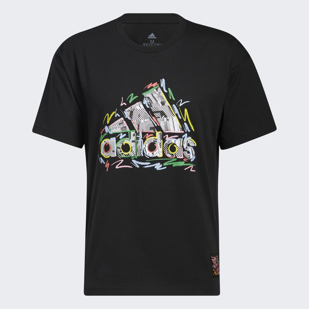 Adidas Pride Tee [HC4453] 男 短袖 上衣 T恤 運動 休閒 塗鴉 愛迪達 黑