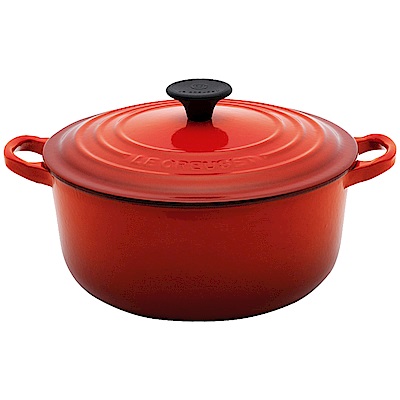 LE CREUSET 琺瑯鑄鐵圓鍋26cm-櫻桃紅