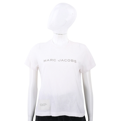 MARC JACOBS 字母仿舊白棉質短袖TEE T恤(女款)