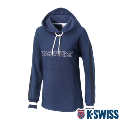 K-SWISS Heritage Tape Hoodie休閒連帽上衣-女-深藍