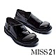 低跟鞋 MISS 21 中性極簡俏皮漆皮方頭低跟鞋 －黑 product thumbnail 1
