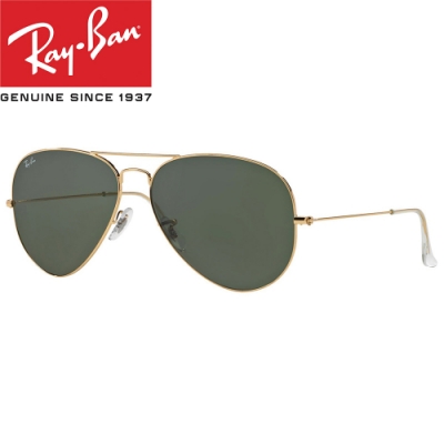 RayBan雷朋 太陽眼鏡 經典飛官款/金-墨綠#RB3025 001-62mm