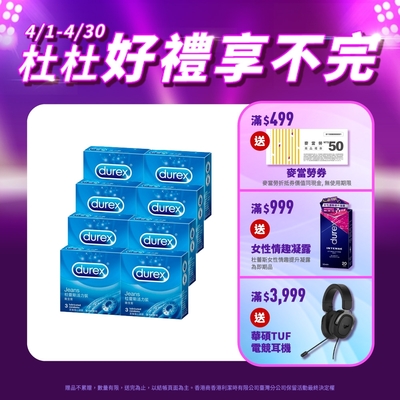 【Durex杜蕾斯】 活力裝保險套3入x8盒（共24入）